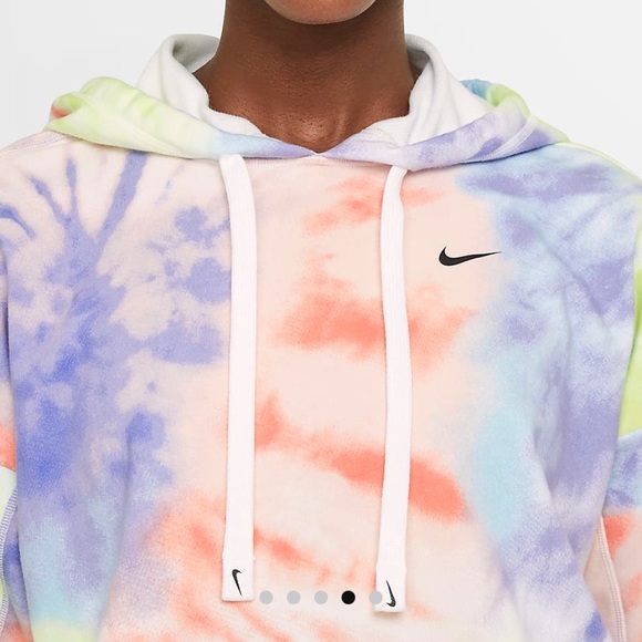 Nike oversized crop hoodie rainbow color tie dye small drawstring hood - Picture 3 of 4
